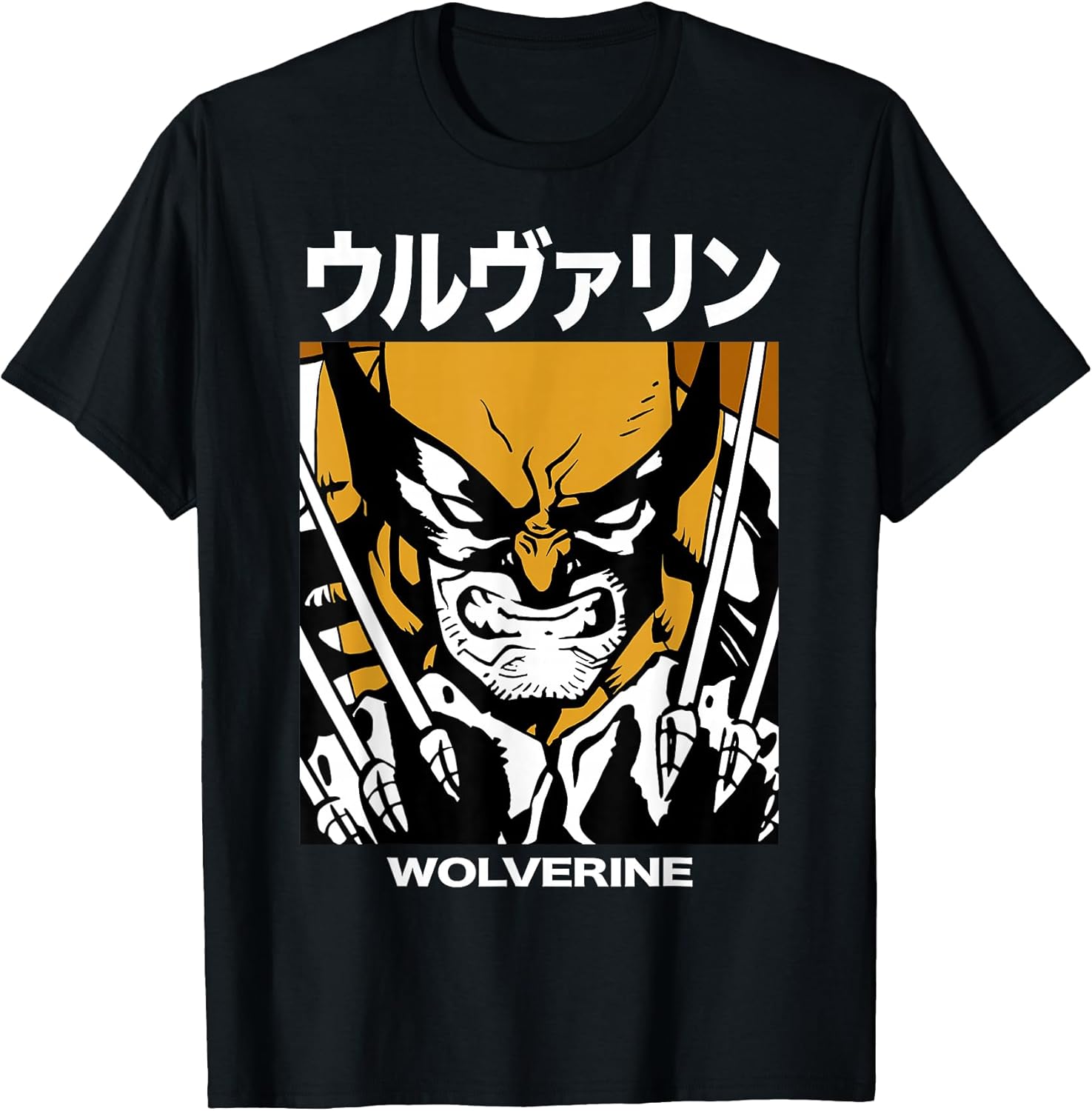 X-Men Wolverine Kanji Blades Pose Graphic T-Shirt T-Shirt