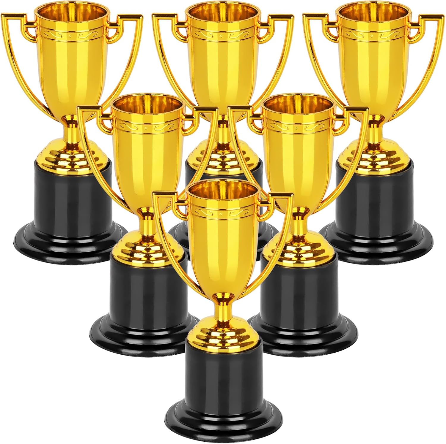 WINKIO Mini Trophies,Gold Trophy Award, Plastic Trophies for Kids, 4 Inch Trophy Cups, Award Trophies for Party Favors, Props, Rewards, Winning Prizes, Competitions Ceremony Parties Favor
