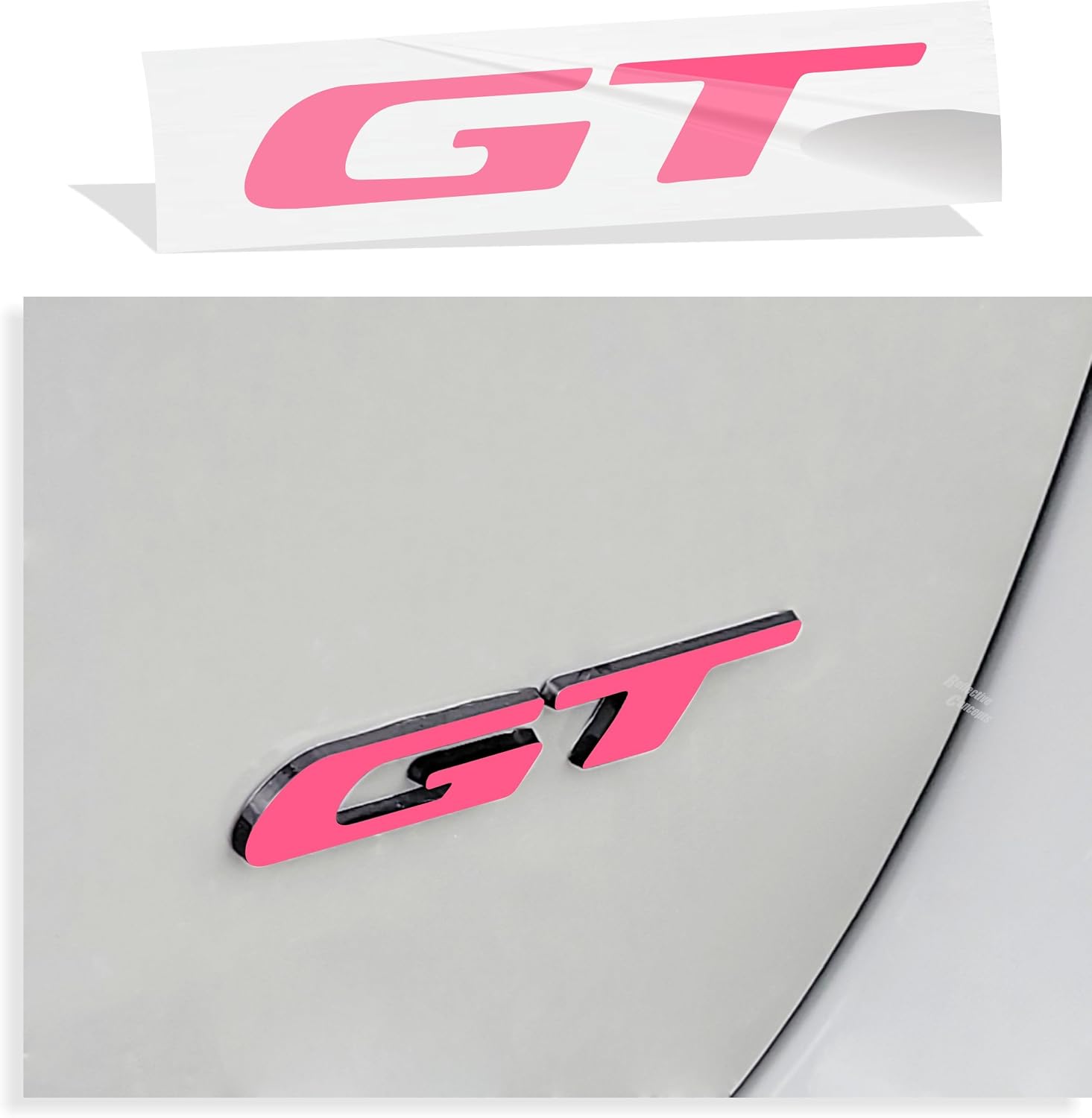 Reflective Concepts GT Emblem Overlay Decal Sticker - 2017-2026 Durango GT - (Color: Hot Pink)