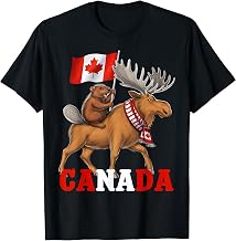 Canada Beaver Moose Canadian Flag Maple Leaf Canada Patriot T-Shirt