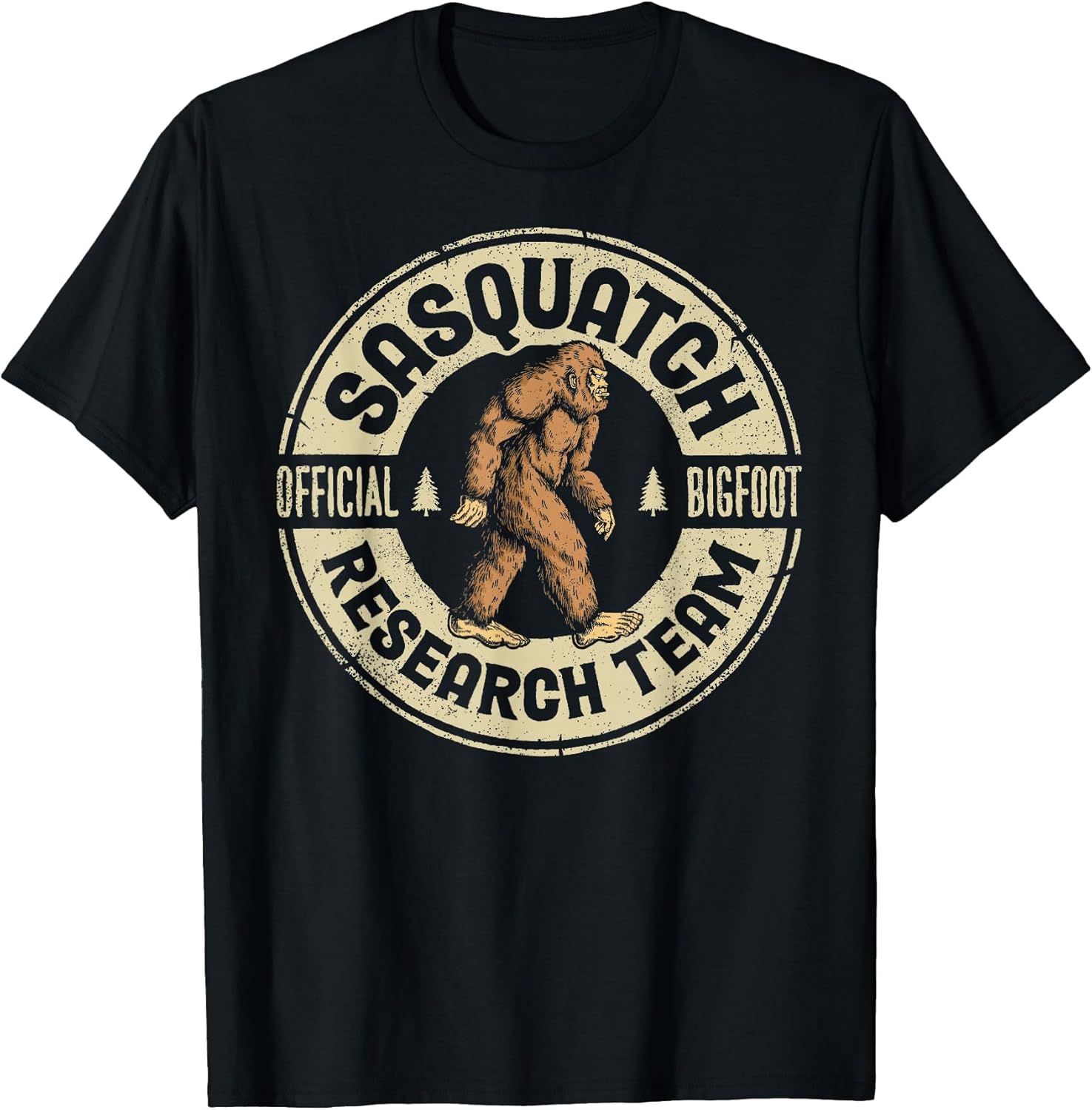 Bigfoot Research Team Retro Vintage Sasquatch Men Women T-Shirt Small