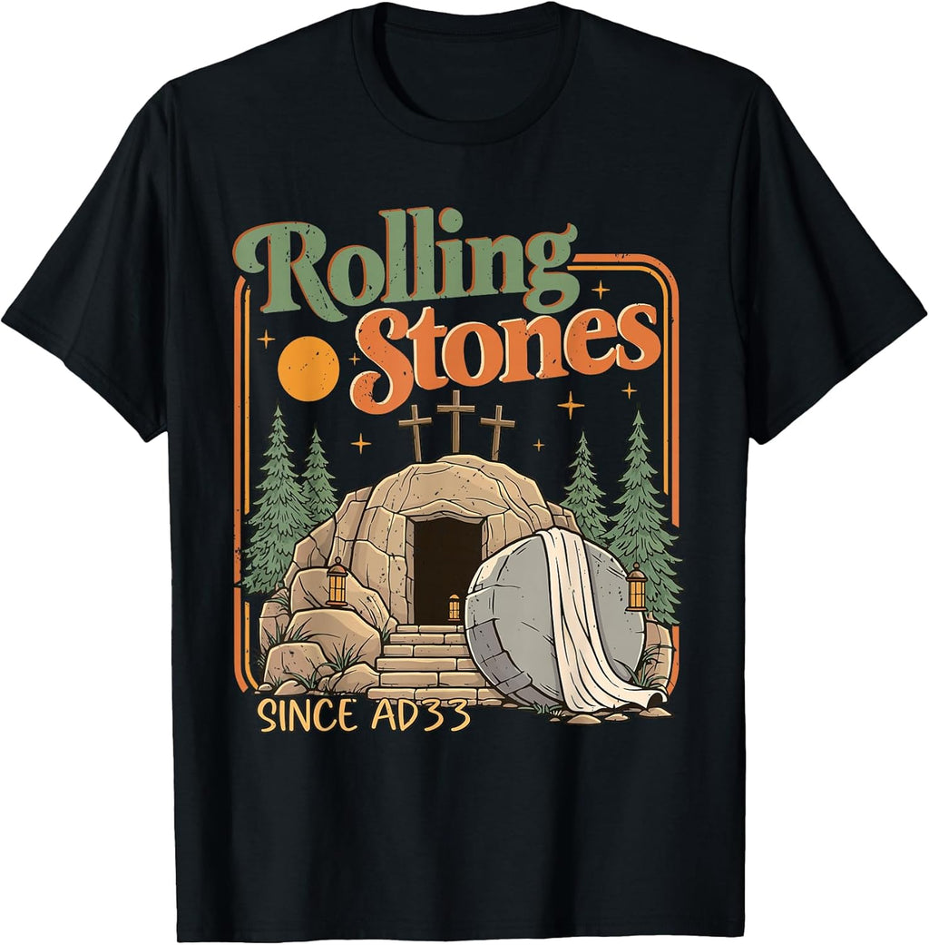 The Stone was Rolled Away He is Alive Retro Christian Easter T-Shirt