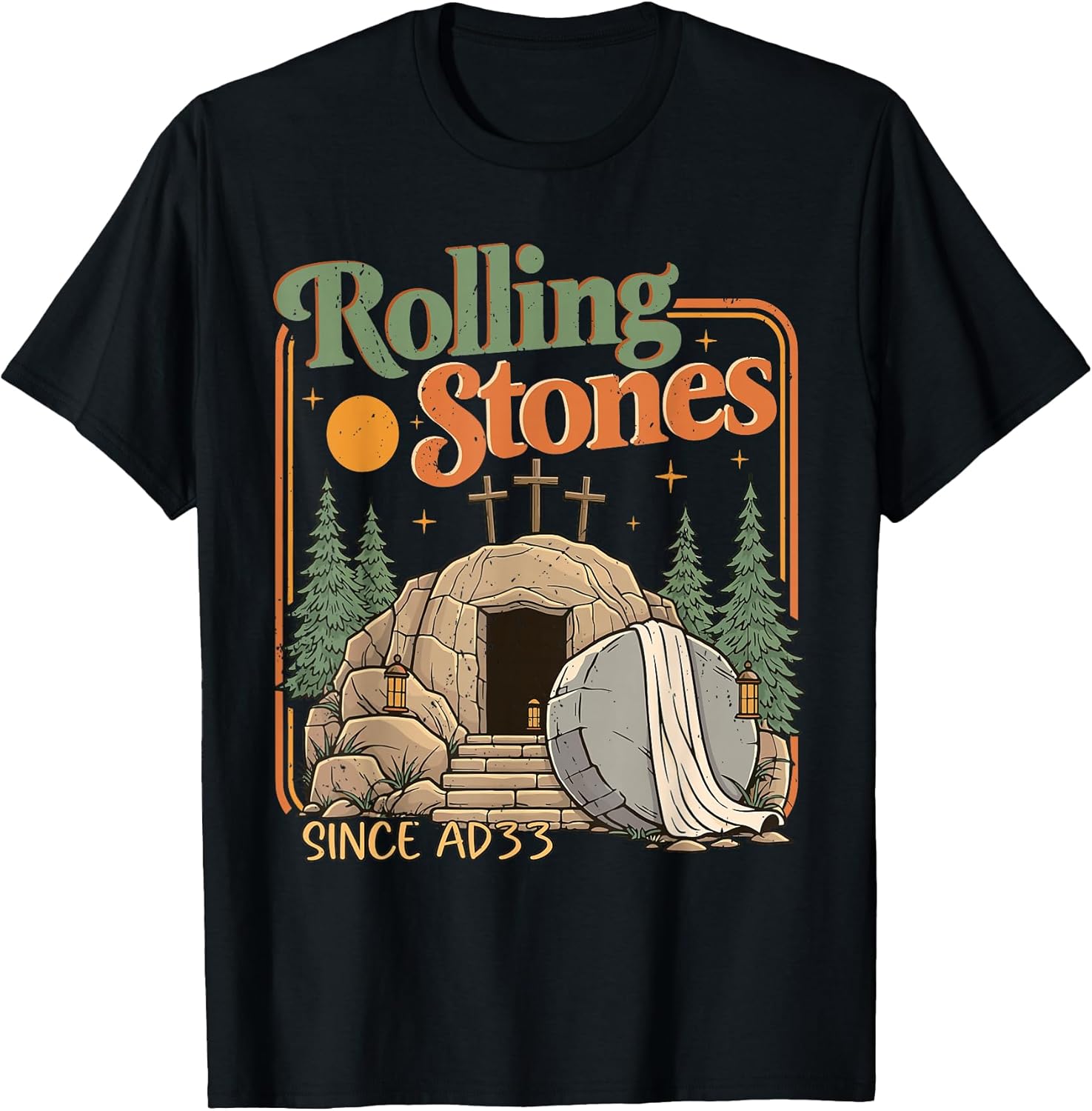 The Stone was Rolled Away He is Alive Retro Christian Easter T-Shirt