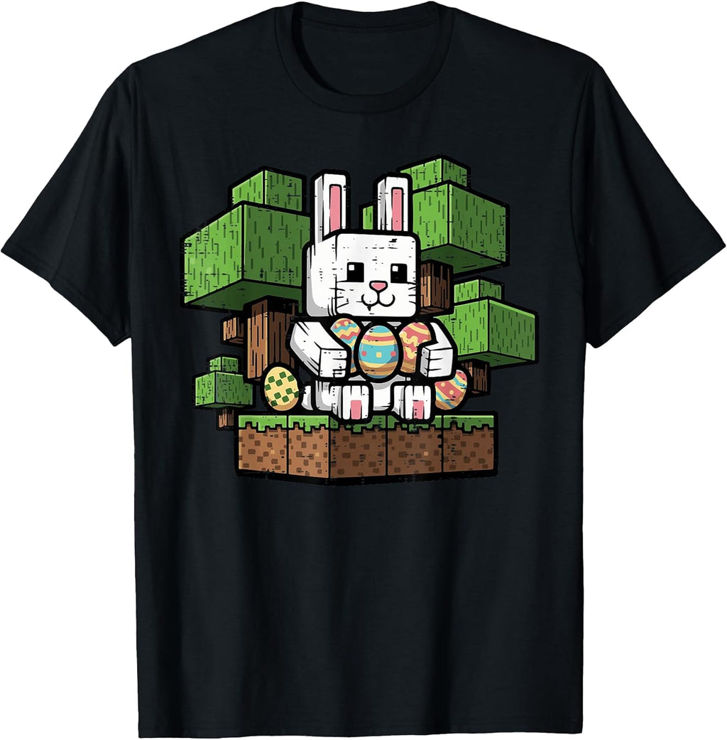 Easter Gamer Bunny Pixel Rabbit Gaming Boys Kids Youth Men T-Shirt
