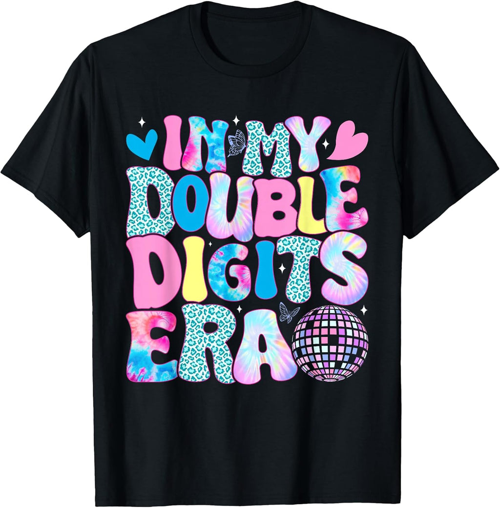 in My Double Digits Era Retro 10 Year Old 10th Birthday Girl T-Shirt