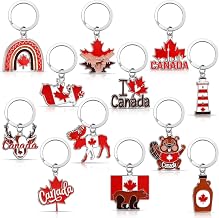 Landical Canada Souvenirs Canadian Metal Keychains Canada Travel Gifts Bulk Maple Leaf Souvenirs Gifts for Women Men