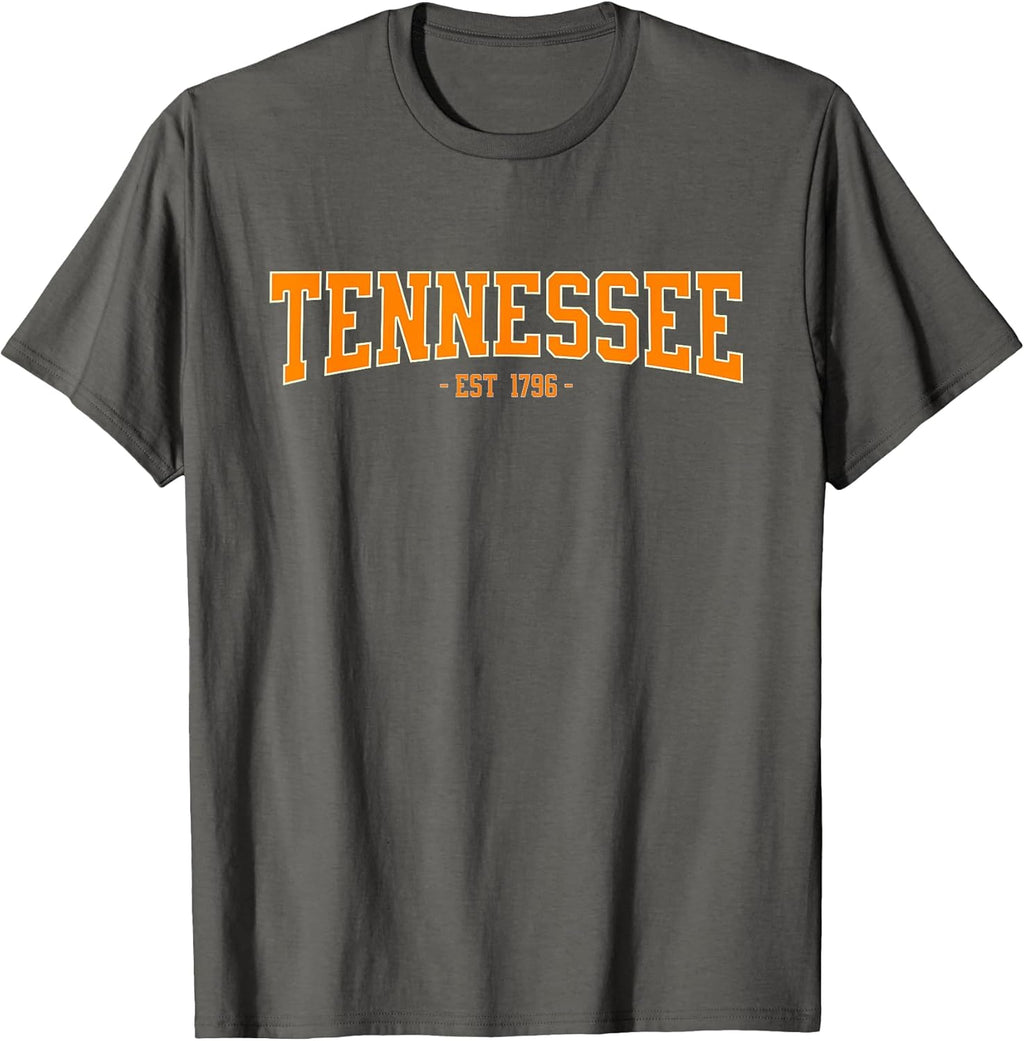 Classic TN Orange Print Retro Varsity Vintage Tennessee T-Shirt