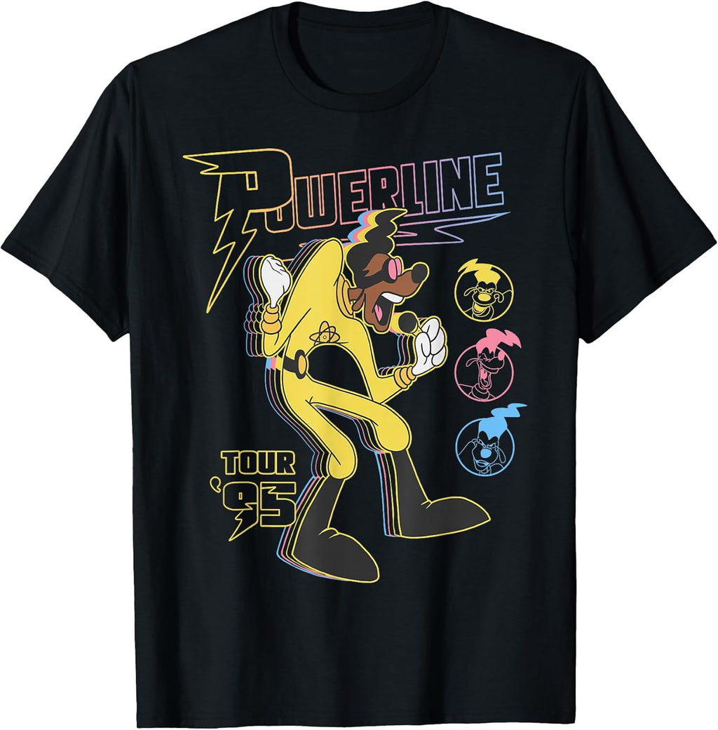 A Goofy Movie Powerline Tour '95 Retro Neon Poster T-Shirt