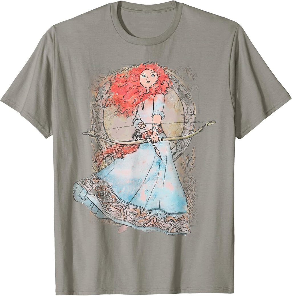 Brave Merida Watercolor Nouveau Graphic T-Shirt T-Shirt
