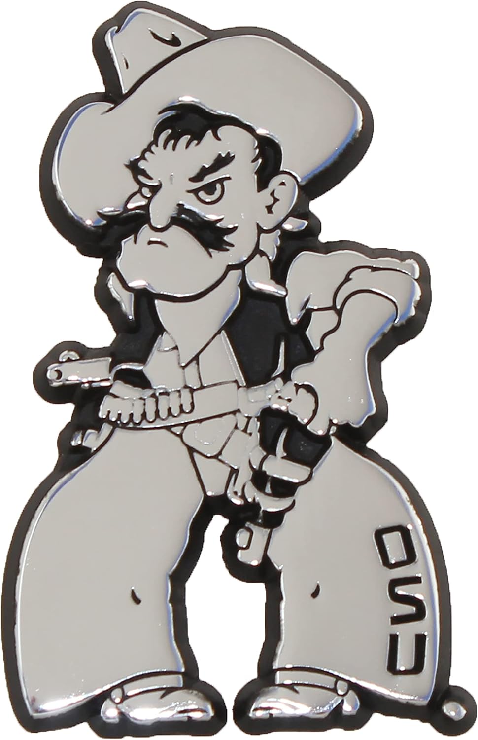 Oklahoma State OSU Cowboys Pistol Pete Mascot Metal Auto Emblem
