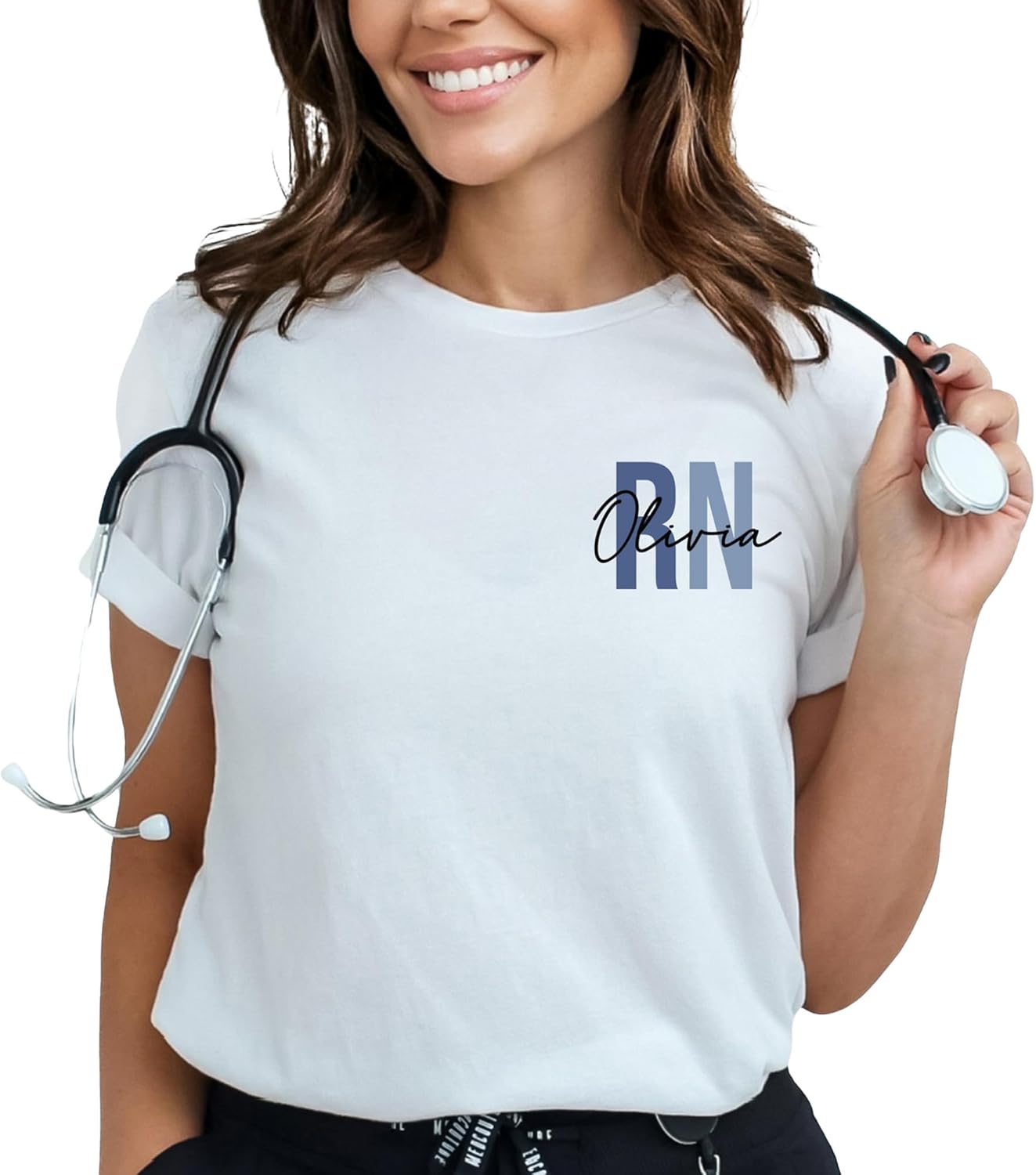 Personalized Nurse Shirt Custom Name Nurse Tshirt Gifts RN Shirt for Nurses Registered Nurse Tshirts for Women Nurse Week Nurses Day Gifts