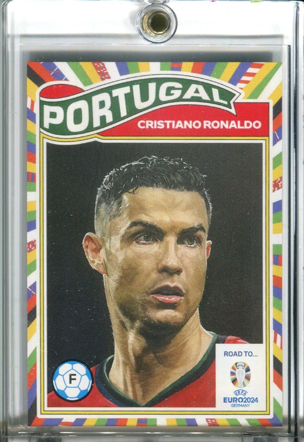 2024 Topps Living Set UEFA Cristiano Ronaldo Card With Magnetic Holder Mint