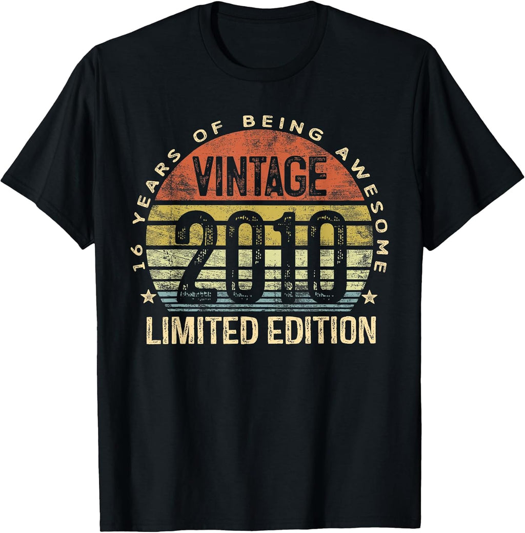 Vintage 2010 Limited Edition 16-Year-Old 16th Birthday T-Shirt