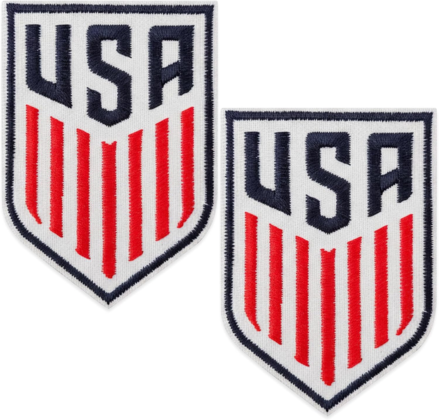 2 PCS World Cup US 2026 American Soccer Patch Embroidered Shield Sew-On with Hook and Loop for Backpacks Caps Hats Jackets, Uniform Emblems Sports Event Merchandise Gift for Soccer Fan Football Player
