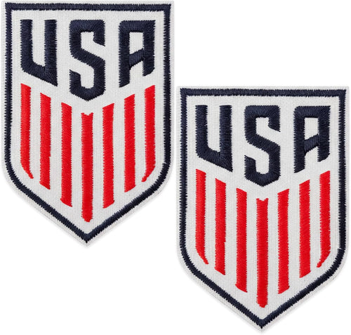 2 PCS World Cup US 2026 American Soccer Patch Embroidered Shield Sew-On with Hook and Loop for Backpacks Caps Hats Jackets, Uniform Emblems Sports Event Merchandise Gift for Soccer Fan Football Player