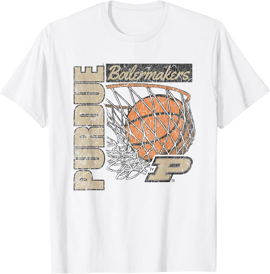 Purdue Boilermakers Vintage Basketball 90's White T-Shirt