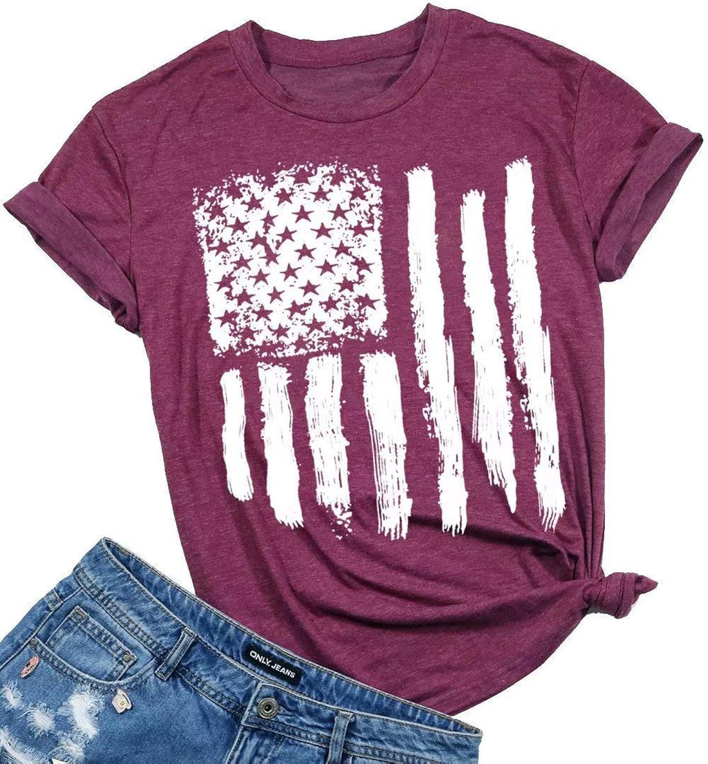 Patriotic Shirts for Women American Flag Shirt 4th of July Tshirt Graphic Tees Casual Short Sleeve Tee Top