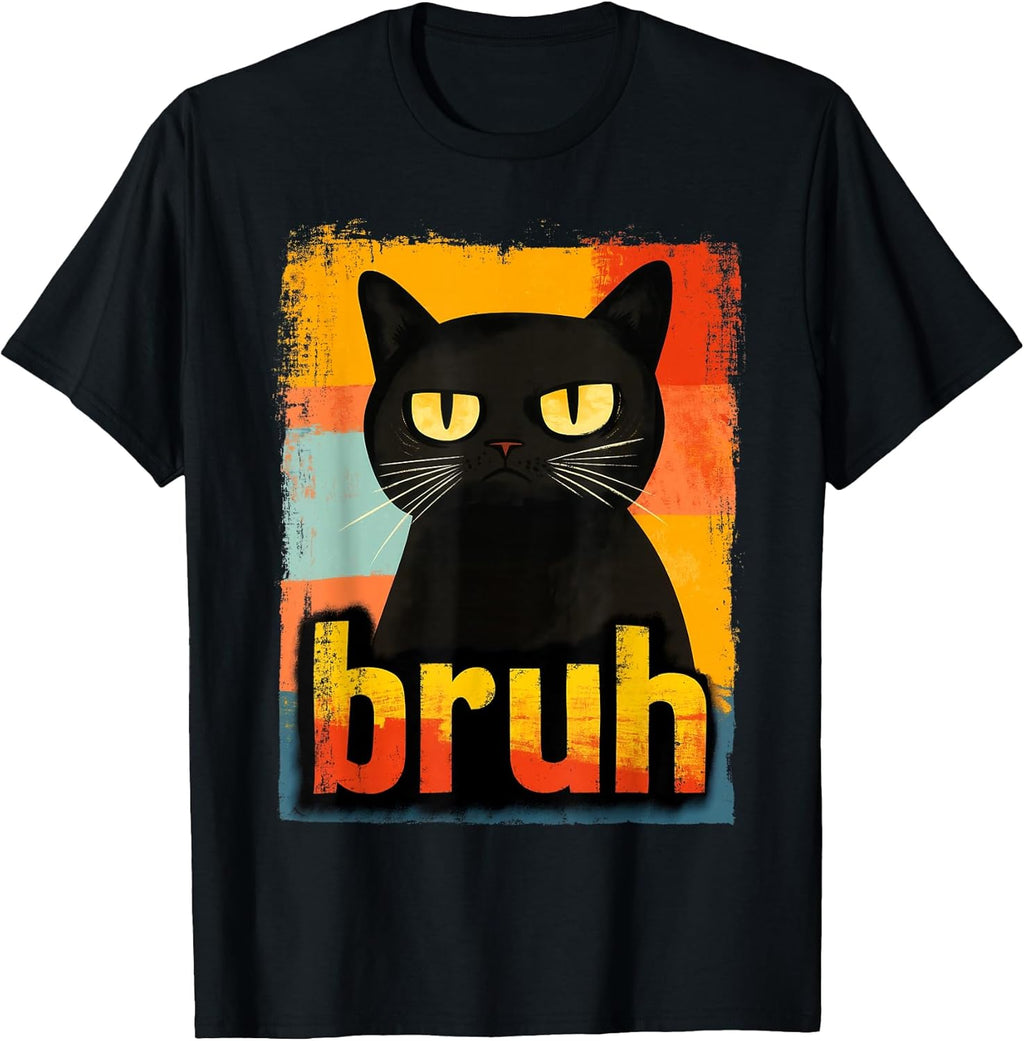 Funny Cat Bruh for Teens Boys Girls Men Women Meme Graphic T-Shirt