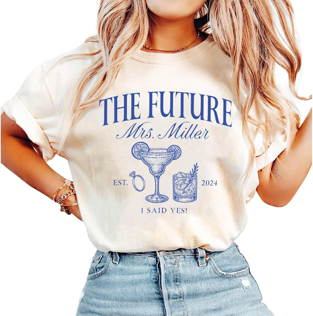 Custom Future Mrs Sweatshirt for Bride, Future Mrs Gifts Shirt, Personalized Engagement Shirt Gift