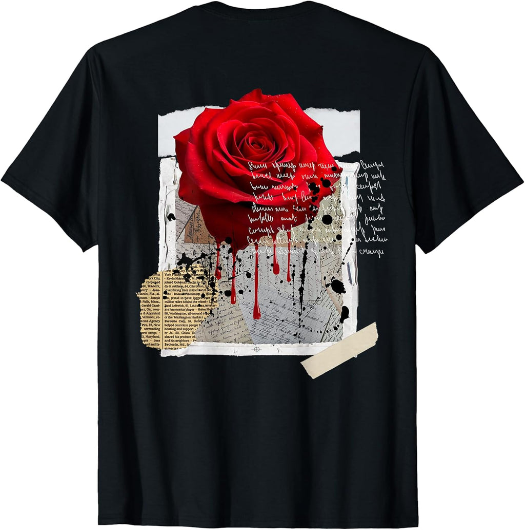 Streetwear Graphic Dark Floral Urban Aesthetic, ON Back T-Shirt