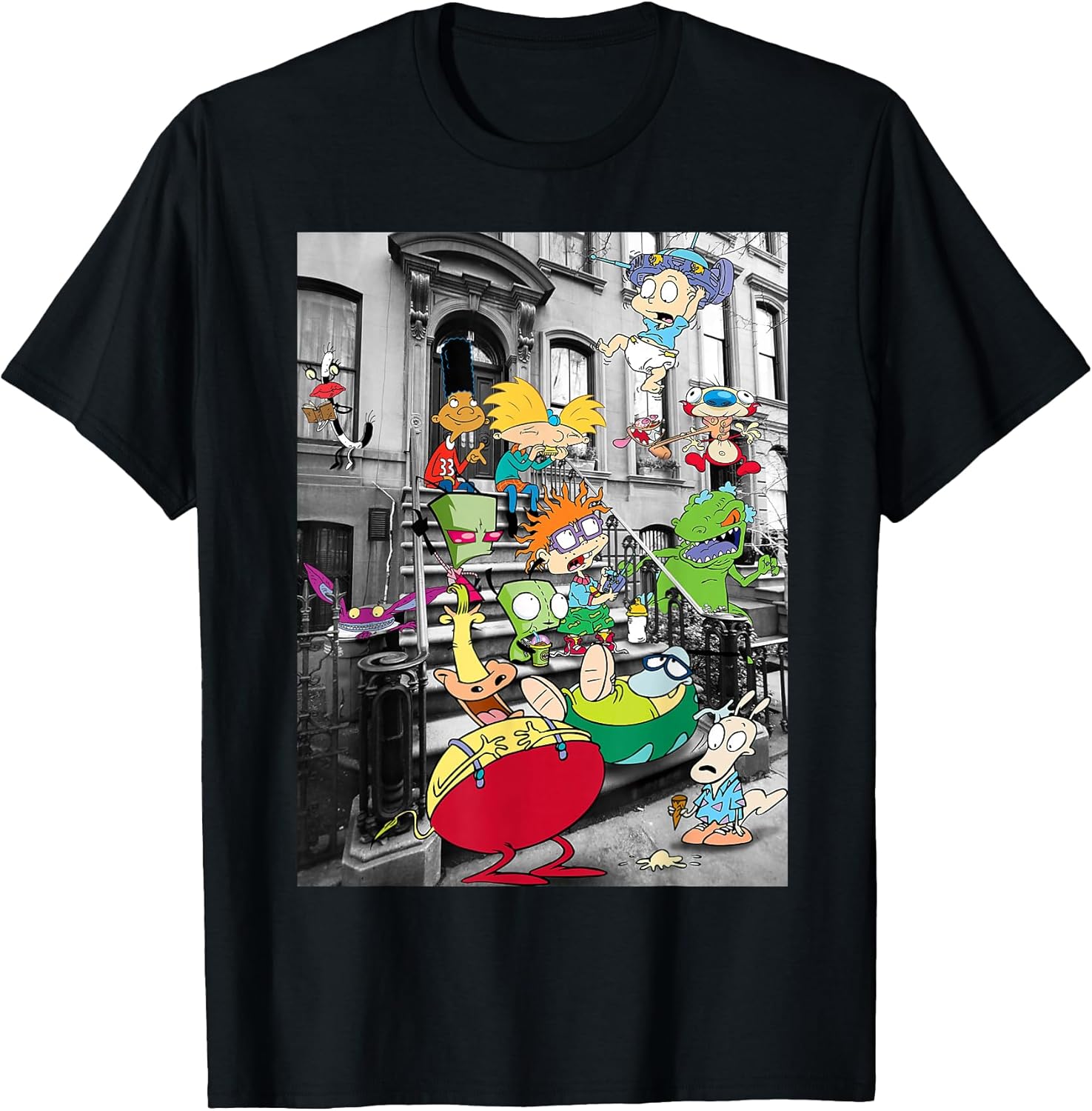 Classic Nicktoons Hanging On Stoop T-Shirt