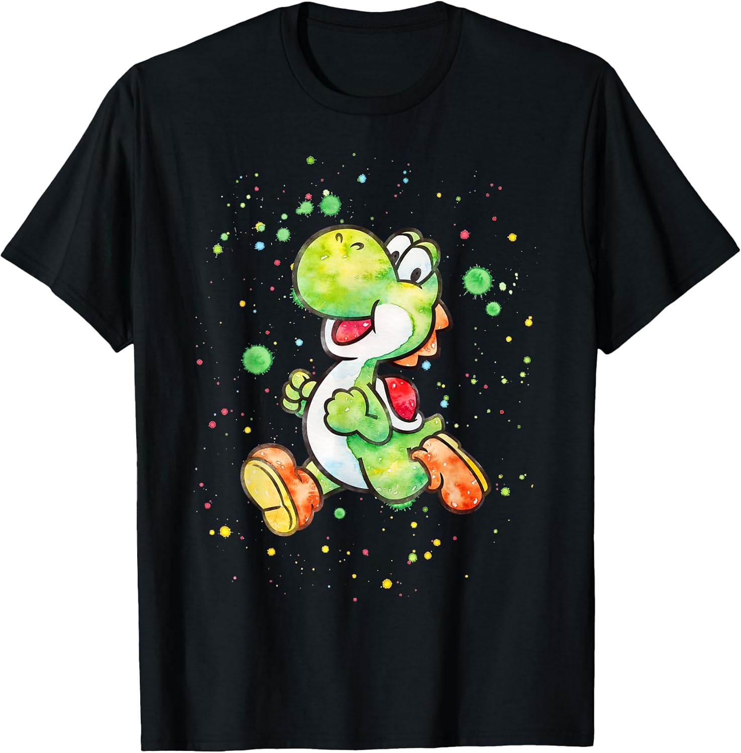 Yoshi Watercolor Splatter Portrait T-Shirt