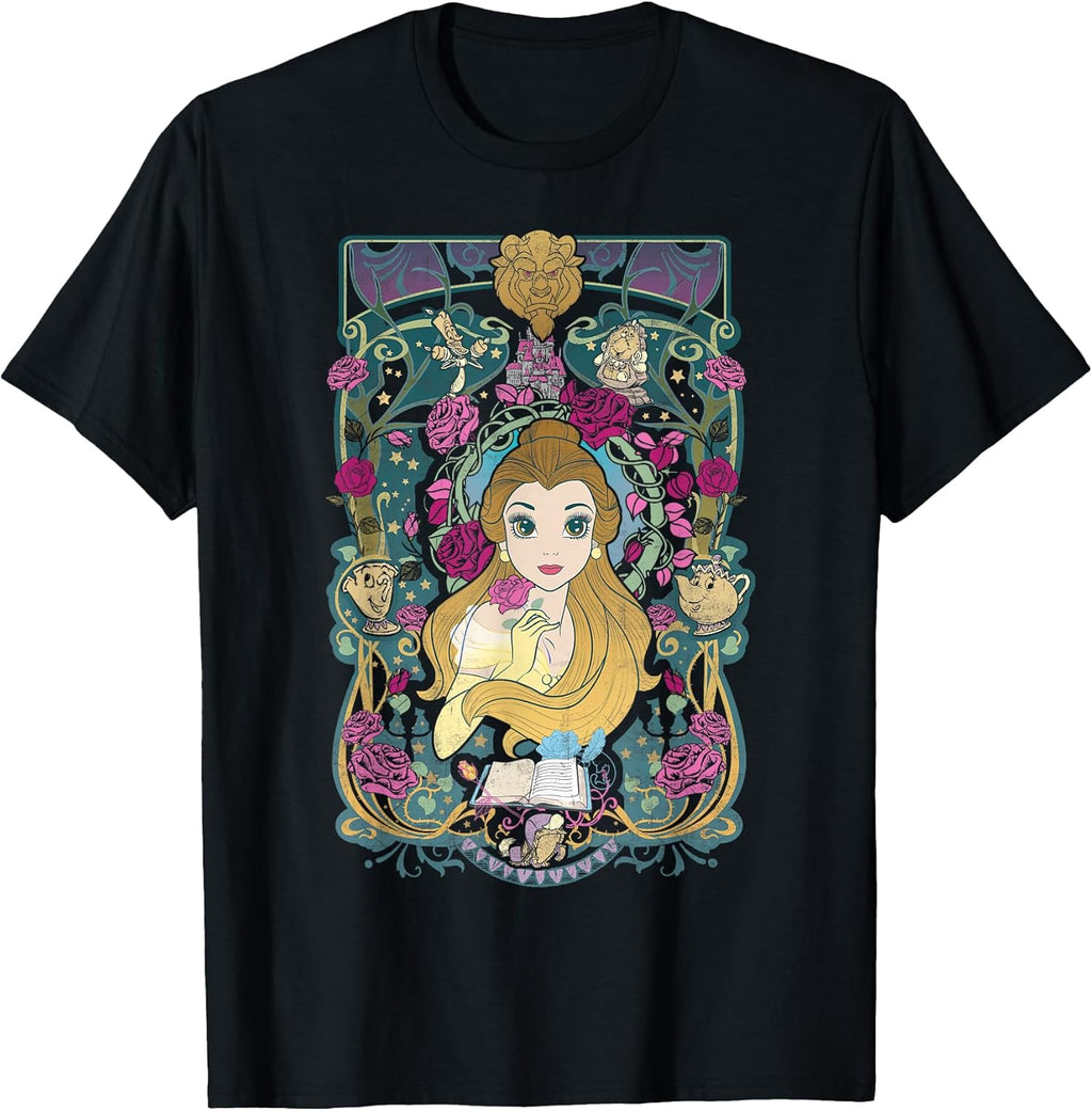 Beauty and The Beast Belle Surrounded Graphic T-Shirt T-Shirt