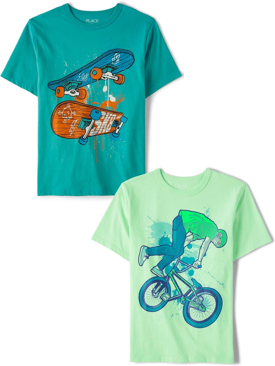Boys Gamer,Sports,Cars Short Sleeve Graphic T-Shirts,2 Pack