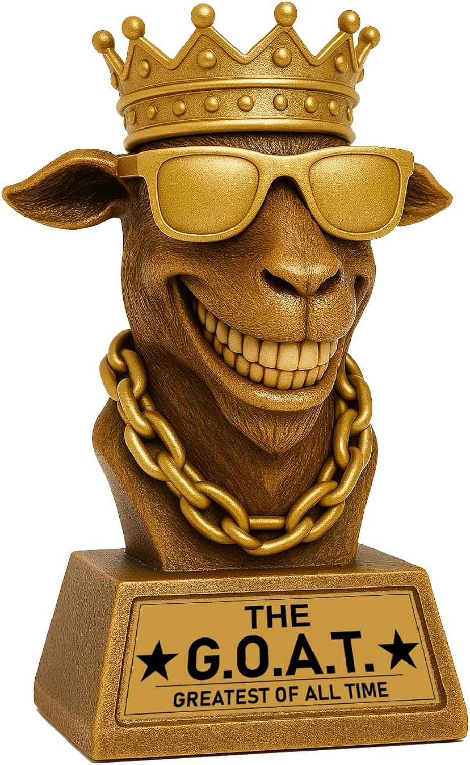 Goat Trophy Winner Award – 7 Inch Funny Greatest of All Time Trophy for Fantasy Football Champion, Office MVP, Employee Recognition, Retirement Gift for Men, Boss, Coworker & Friends