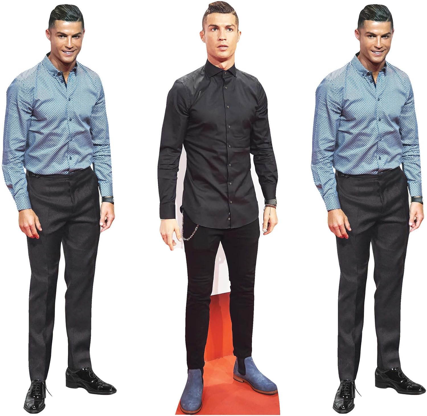 CS1192 Ronaldo Three Pack Shelf Top Cardboard Cutouts Height 31cm - Ideal for Football Theme, Parties, Birthdays & Fans, Room Decorations & Events
