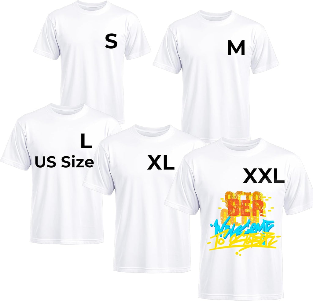 White T Shirts Polyester Bulk Sublimation Blanks Wholesale Unisex Crew Neck Short Sleeve for Heat Transfer