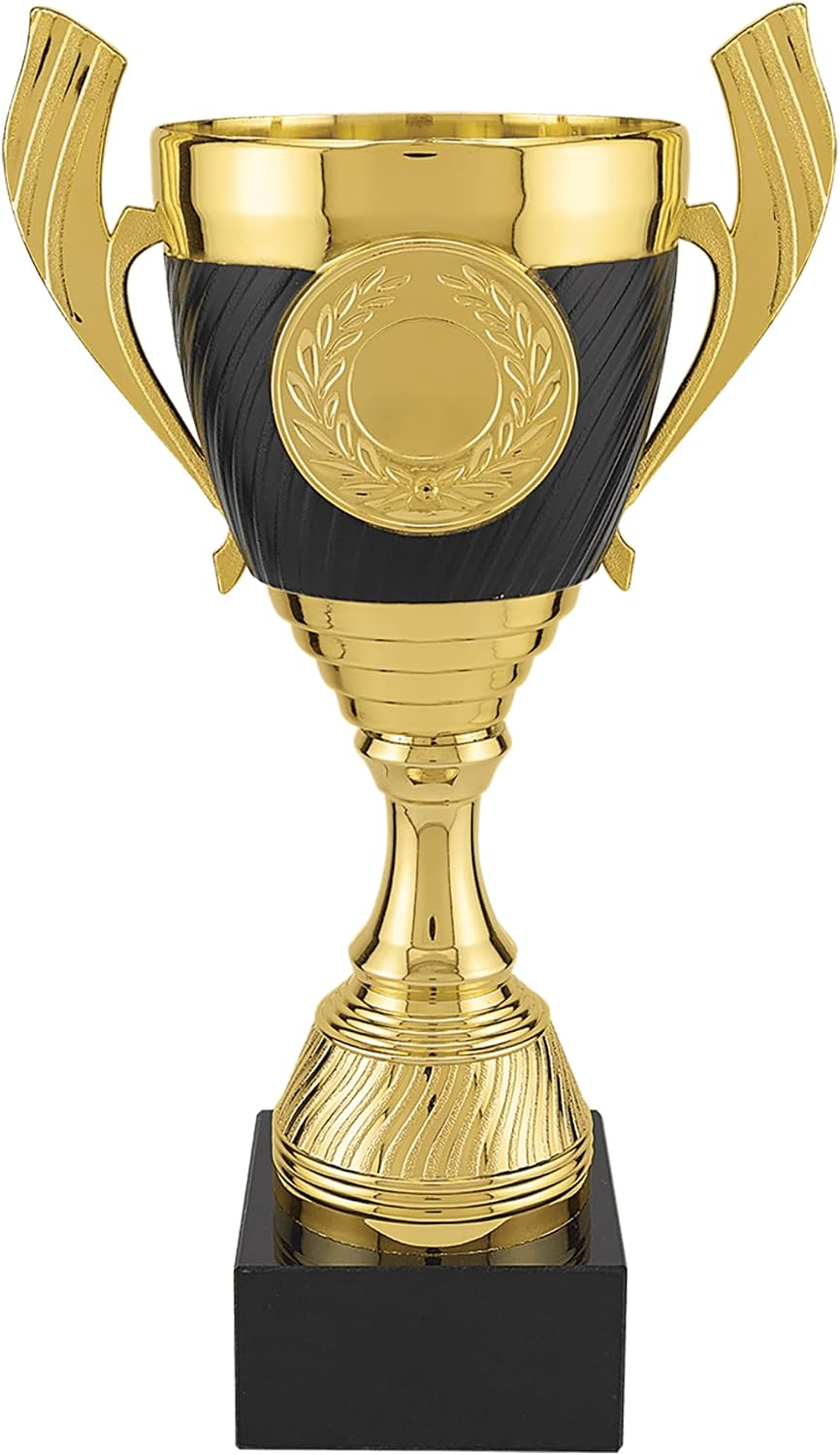 Premium Trophy Cup Award with Heavy Marble Base- 3 Sizes Fully Assembled Championship Prize for Sports, Corporate Recognition, Tournaments & Competitions