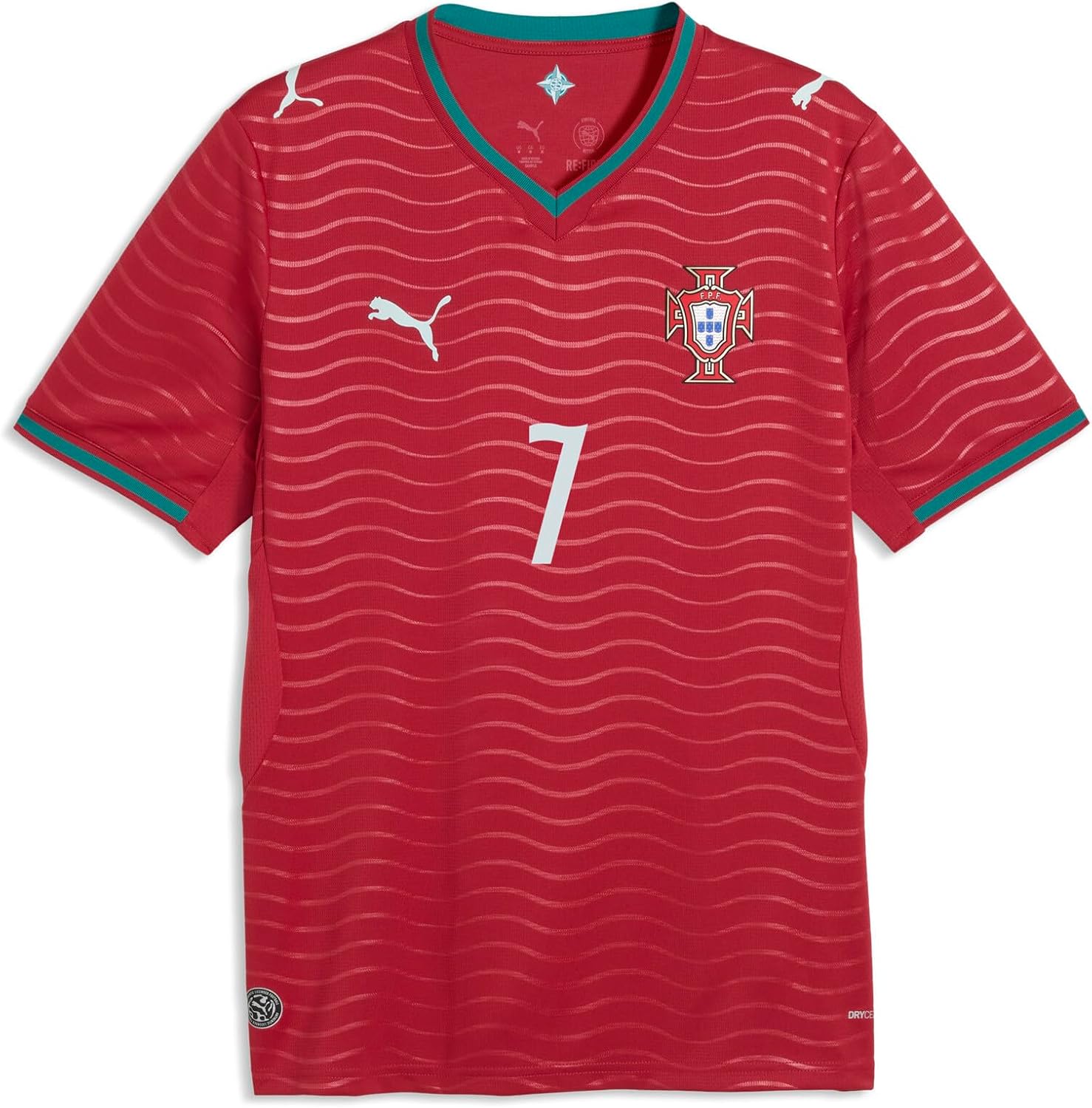 Mens Portugal 2026 Home Player V-Neck Short Sleeve Replica Jersey Casual