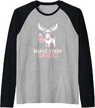 Moose Lover Maple Syrup and Chill Canadian Raglan Baseball Tee