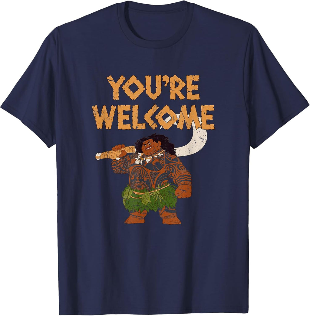 Moana Maui Confident Pose You're Welcome Retro Logo T-Shirt