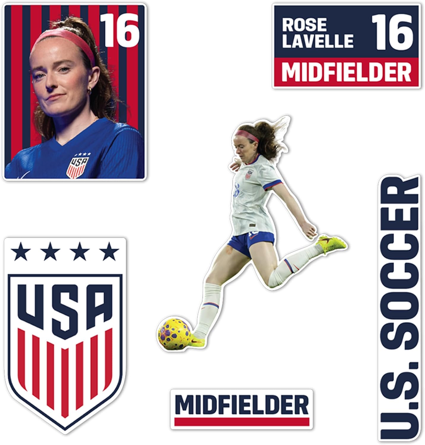 Desert Cactus US Soccer Sticker USWNT United States Women's National Team Decal Vinyl Laptop Water Bottle Car Scrapbook T2 (USA Soccer- Type P2 Rose Lavelle)