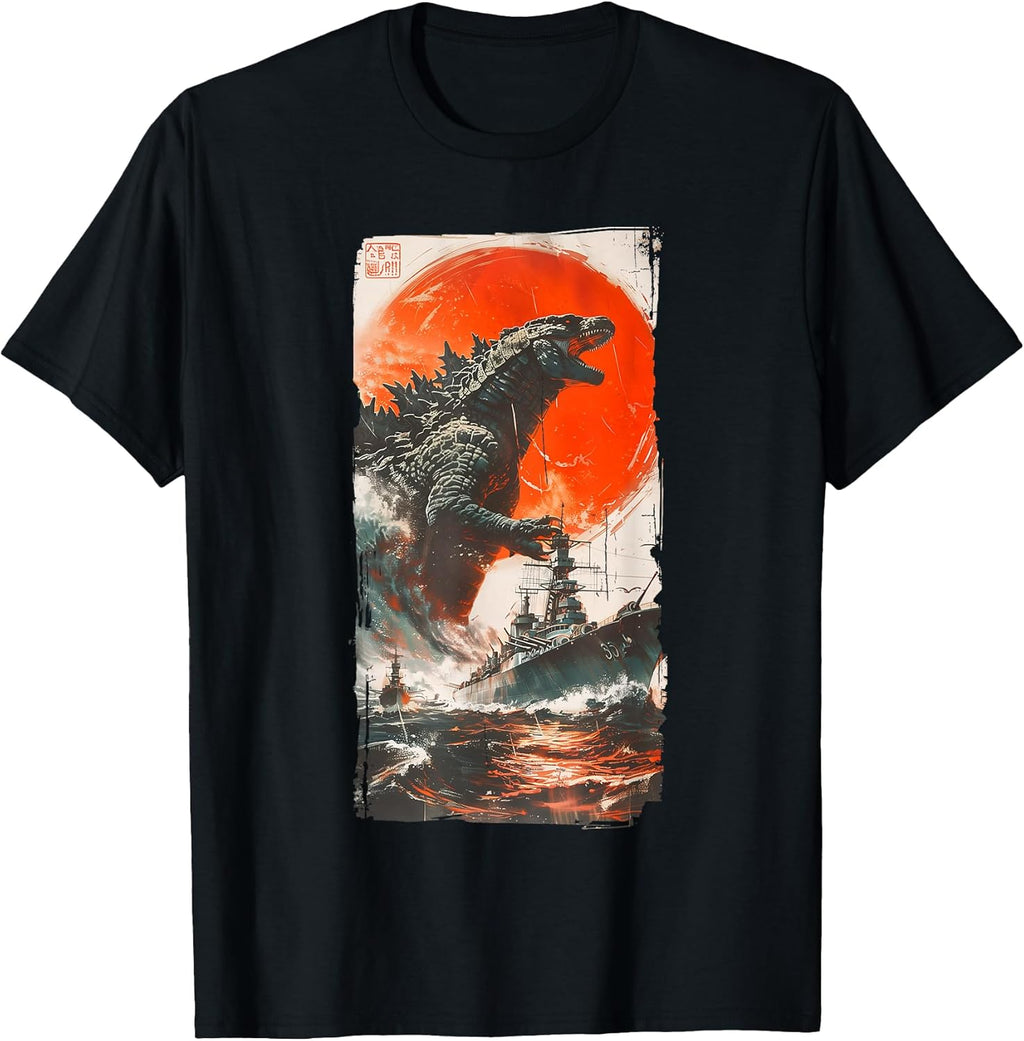 Retro Japanese Legendary Rare Kaiju T-Shirt, Small, Black