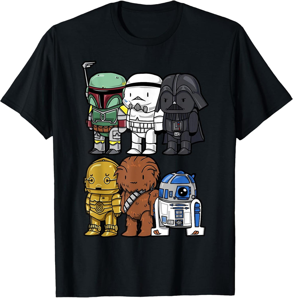 Boba Trooper Vader Chewie Chibi Graphic T-Shirt T-Shirt
