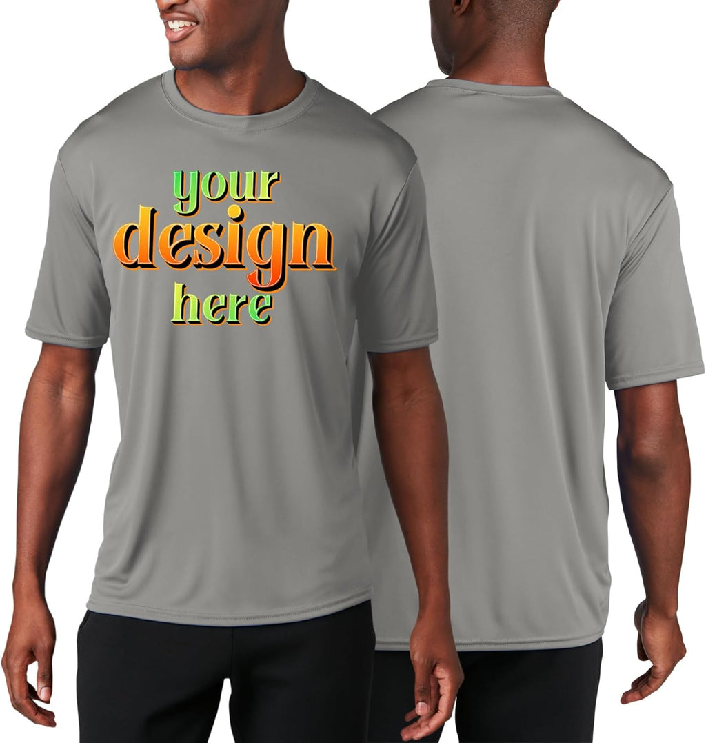 Custom Performance Tees - Dry Fit Moisture Wicking Shirt, UPF50 Sun Protection - Personalized Athletic Shirt, Custom Logo Text for Team, Workwear, Events. pc380