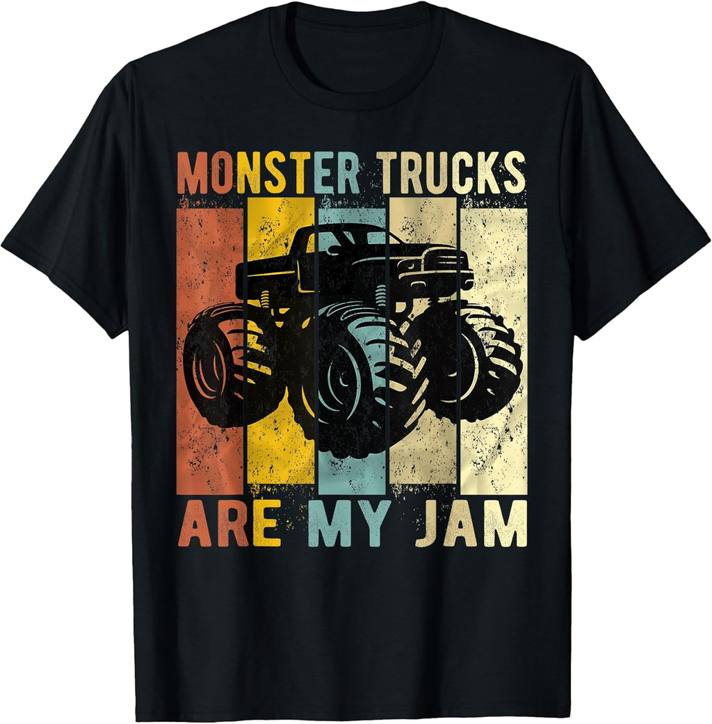 Monster Trucks are My Jam Vintage Retro Monster Truck T-Shirt Small