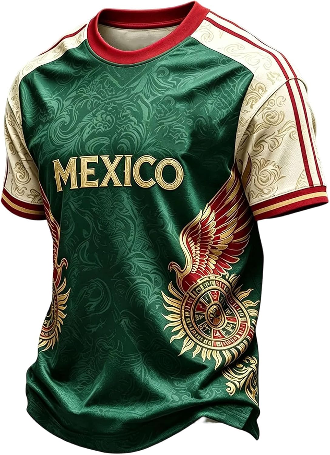 Men's Mexico Soccer Jersey Soccer Cup 2026 Black Gold Cultural Graphic Digital Print Teea for World Foot Ball Fans