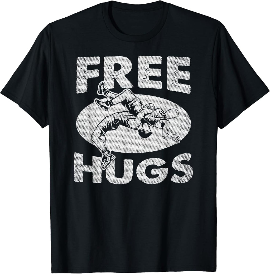 Wrestling - Funny Free Hugs Wrestling T-Shirt