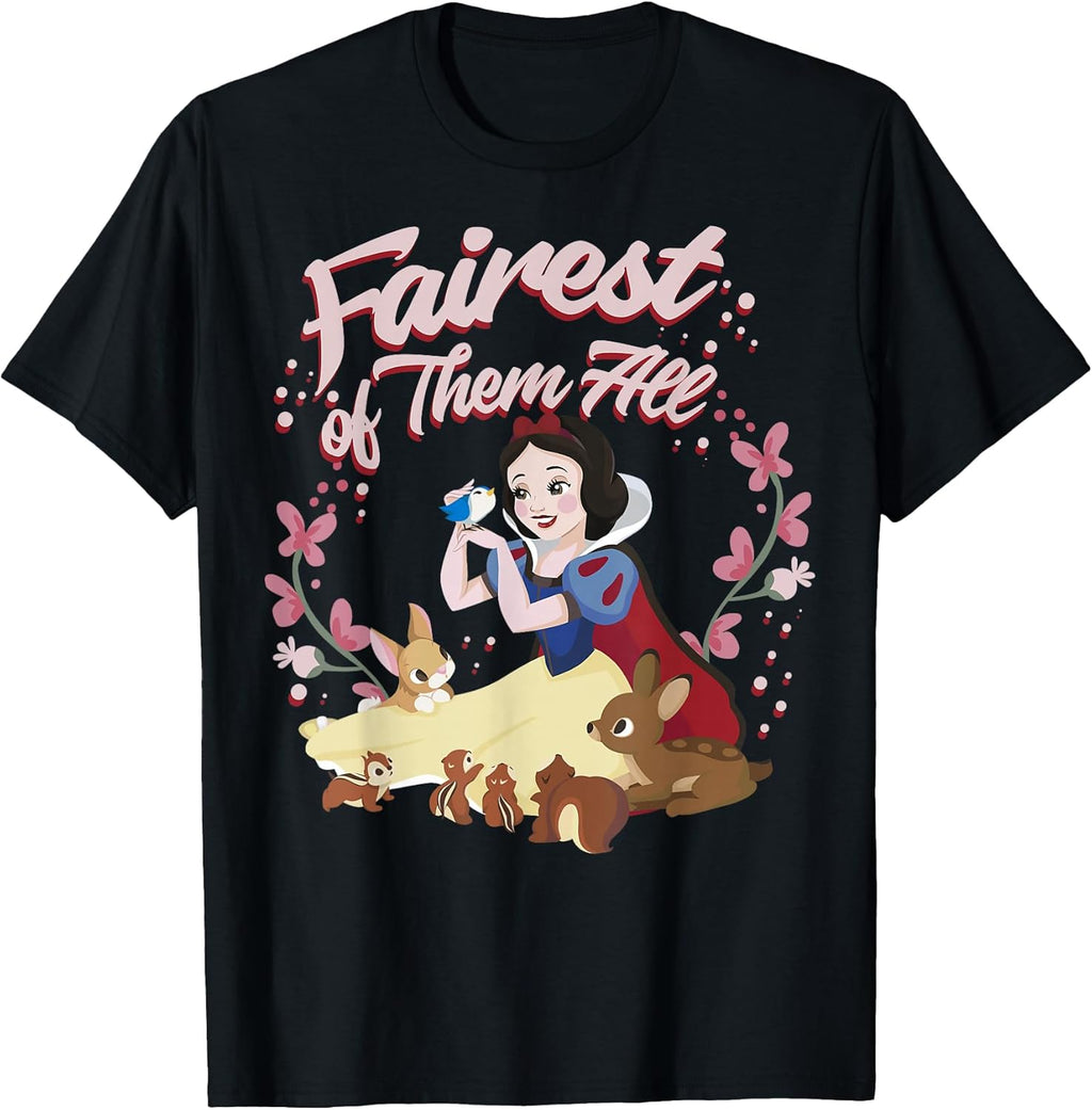 Snow White Fairest Floral Wreath Graphic T-Shirt T-Shirt