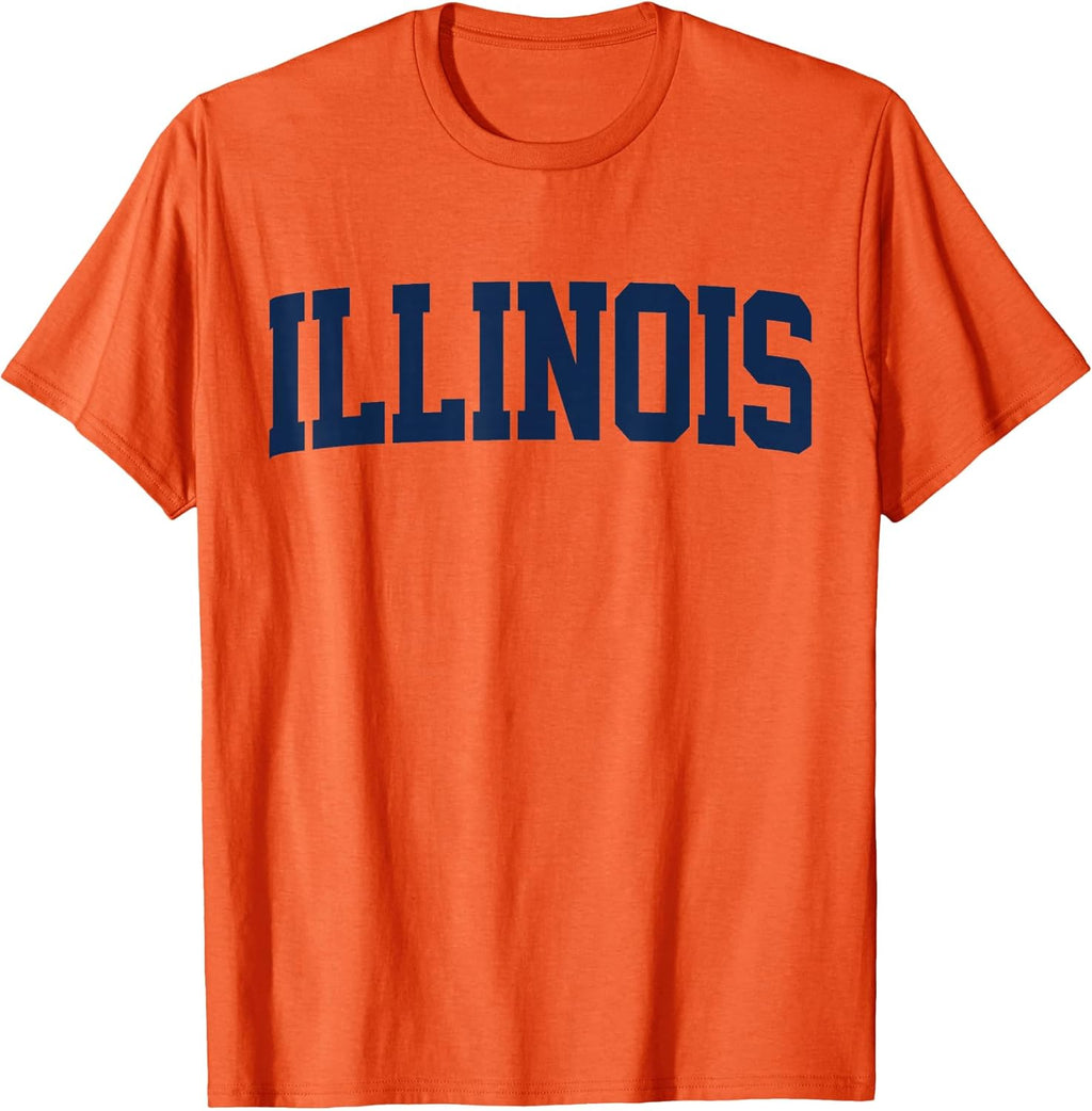 Retro Illinois Tee Vintage Illinois Orange Blue Throwback IL T-Shirt