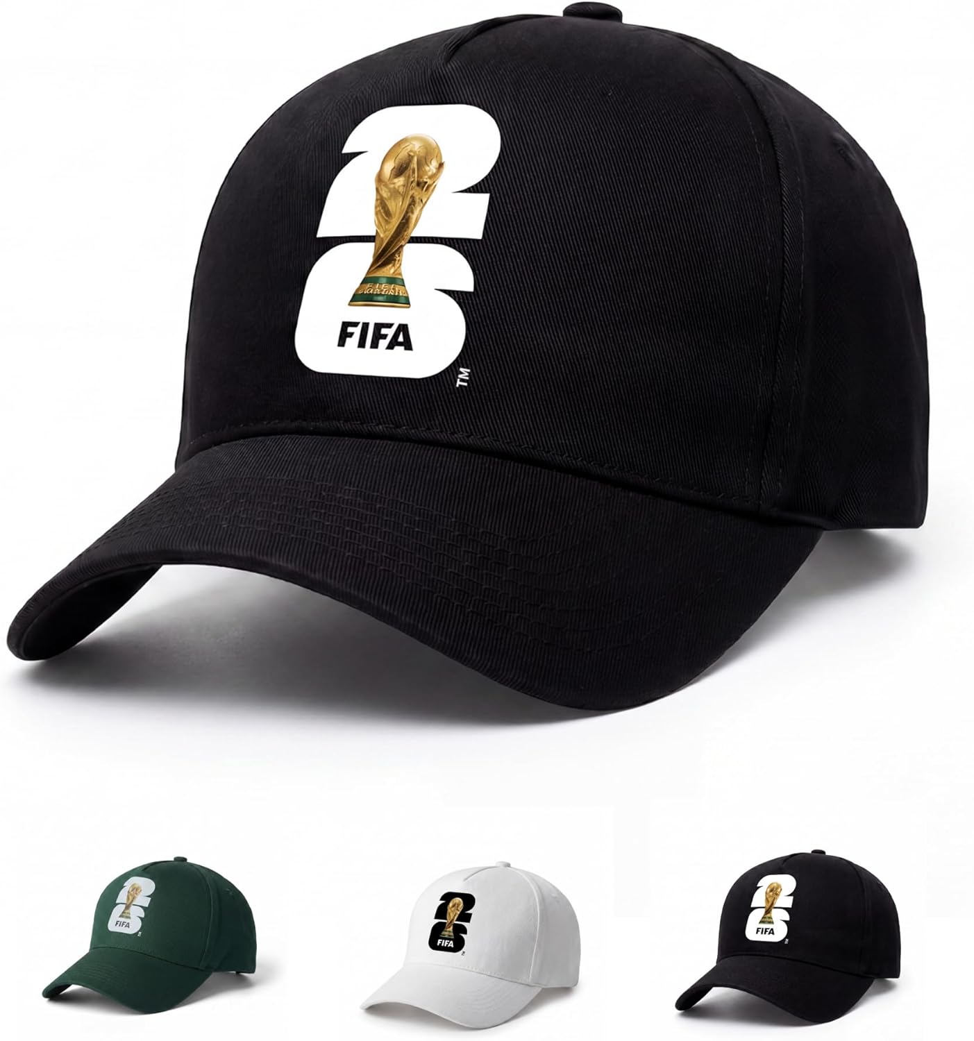 World FIFA Cup 2026 Official Baseball Cap Adjustable Soccer Fan Hat Dad Hat for Men Women Fan Cap for Outdoor Sports Travel Black