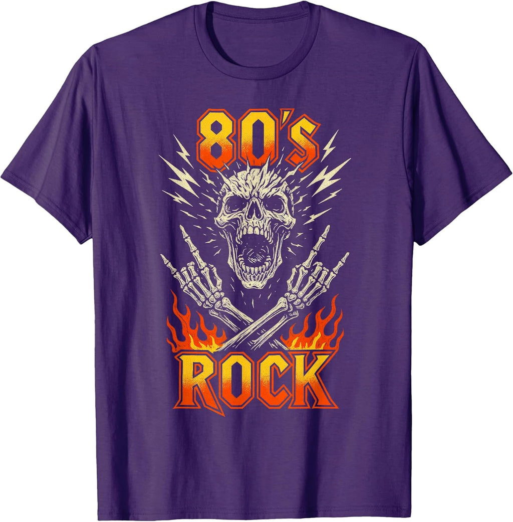 80s Rock Vintage Skull Retro Music Band Gift T-Shirt