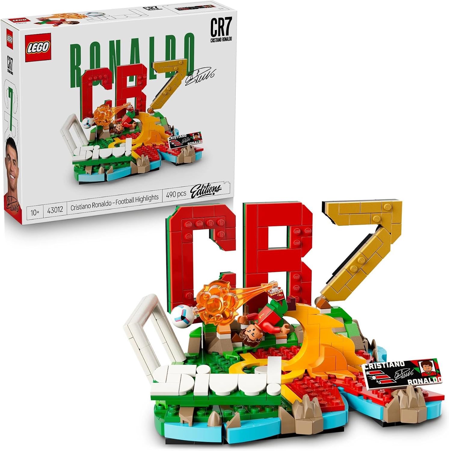 Edition Cristiano Ronaldo: Moment of Goal Toy, Building Blocks, Birthday Present, Father's Day, for Boys, Girls, Children, Ages 10, 11, 12, Elementary School, Soccer, Football, Sports, 43012
