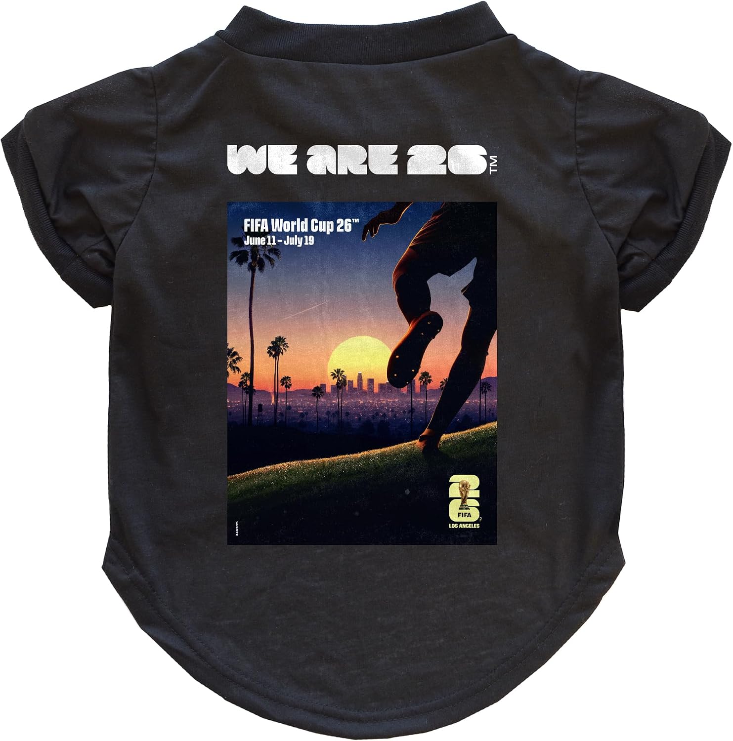Littlearth Pet T-Shirt City Edition – Official FIFA 2026 Pet Apparel, 11 Host City Graphics, Black, XS–XL