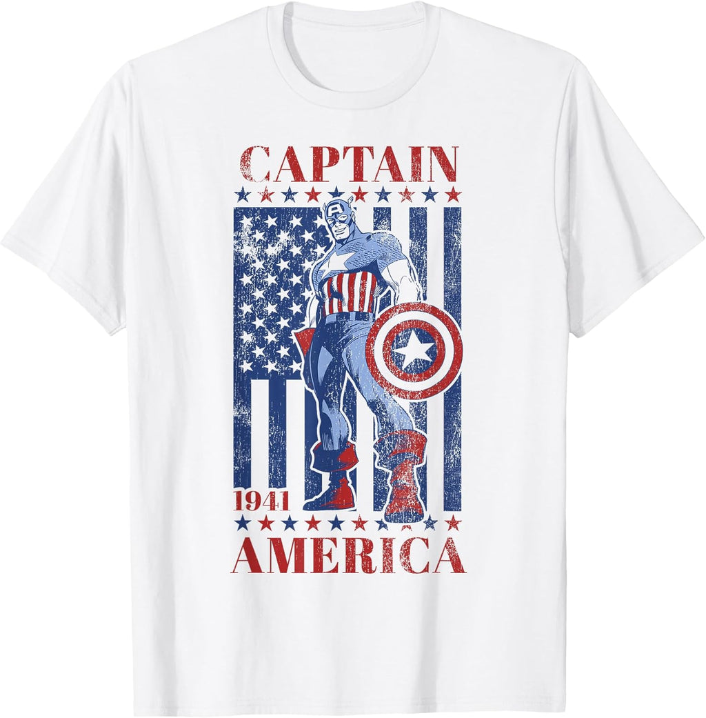 Captain America Vintage Flag 1941 Graphic T-Shirt T-Shirt