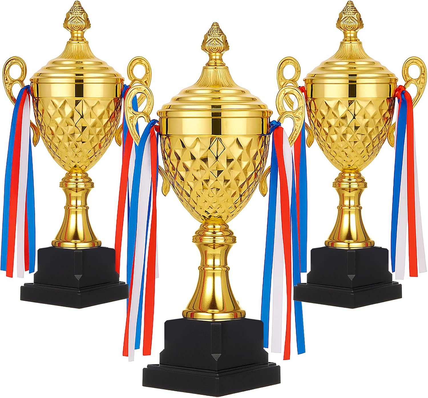 Liliaafar Soccer Trophy Bulk Large Gold Trophy Cup Awards Metal World Soccer for Sports Cup Championships Basketball Competitions Tournaments Ceremony Celebration Party Gift